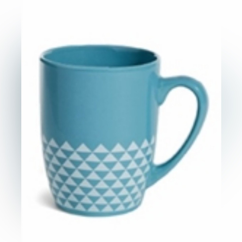 Stoneware Coffee Mug Blue Geo